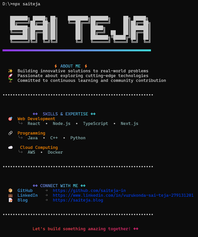 CLI Introduction Screenshot